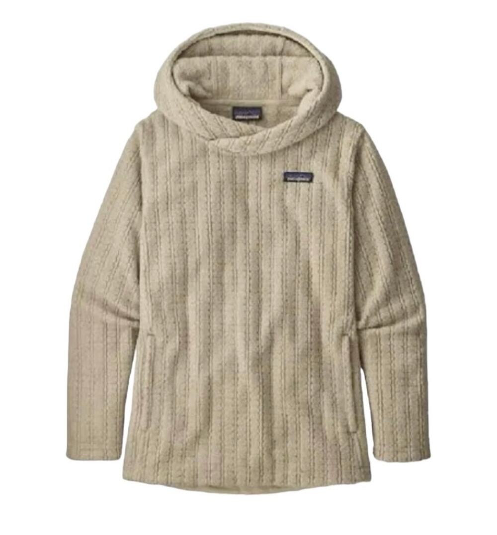 Patagonia Cream Cable Capra Shearling Fleece Hoody Hoodie Pullover XS